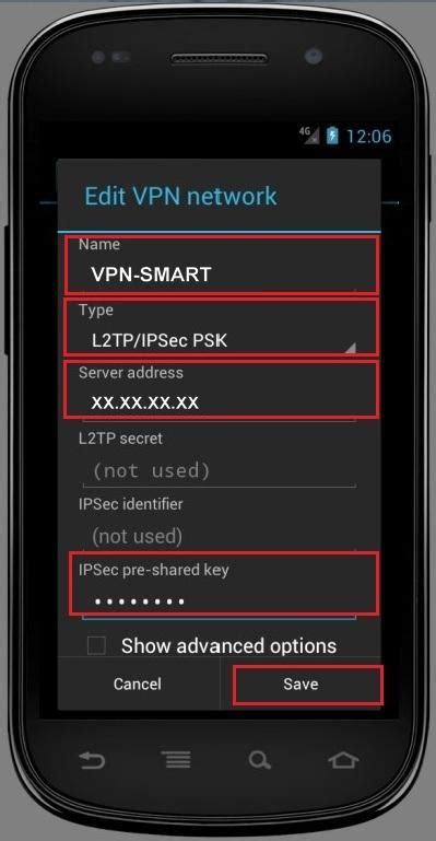 android l2tp vpn not working